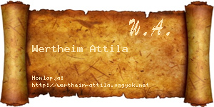 Wertheim Attila névjegykártya